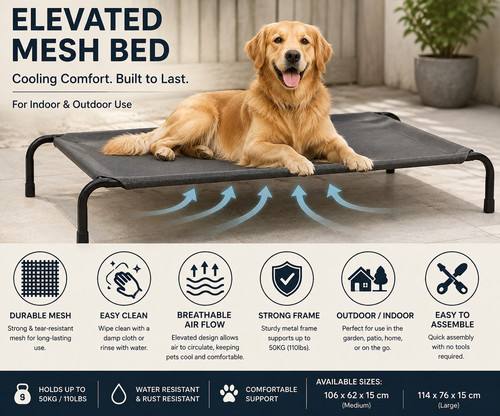 Elevated dog bed raised - elevated,