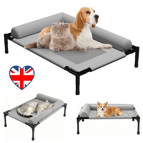 Elevated dog bed pet cat - bed, with