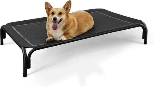 Raised dog bed - bed, grey