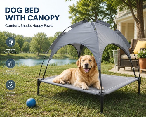 Elevated dog bed pet - dog, raised