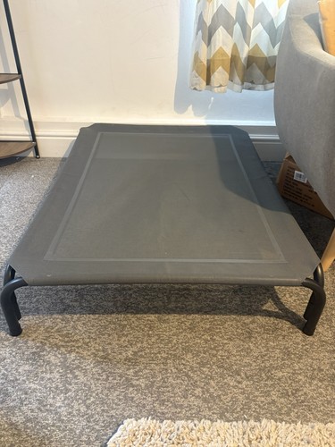 Raised grey dog bed - grey, 110x70cm
